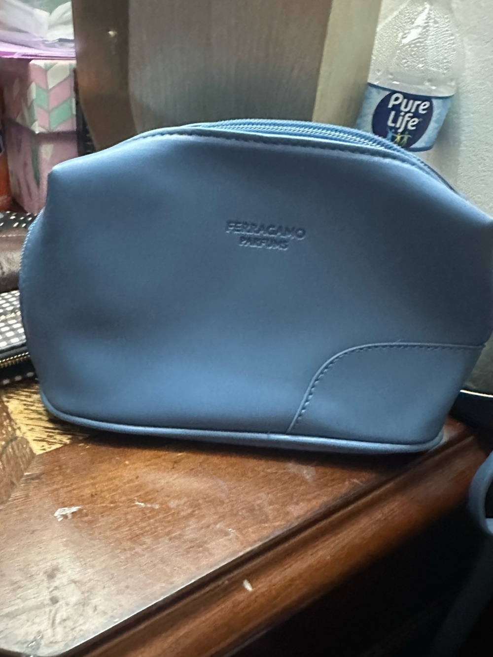 Salvatore Ferragamo Blue makeup bag